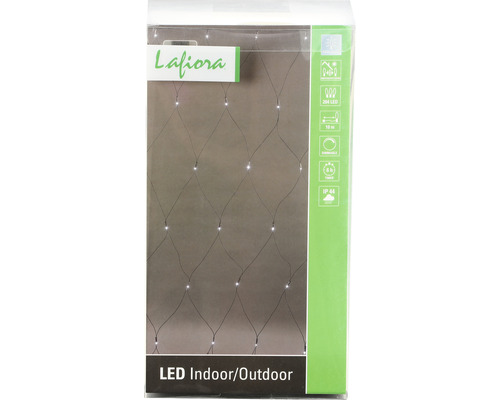 Lichtnetgordijn Lafiora 3 x 3 m + 10 m aansluitdraad, neutraal witte lichtkleur, inclusief timer en dimmer