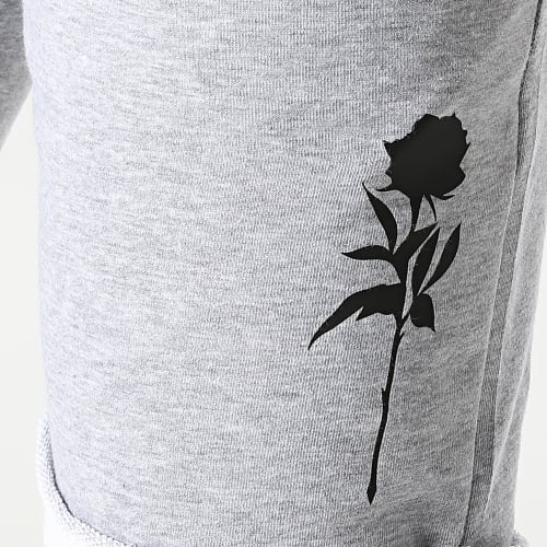 Short Jogging Rose Gris Chiné Noir