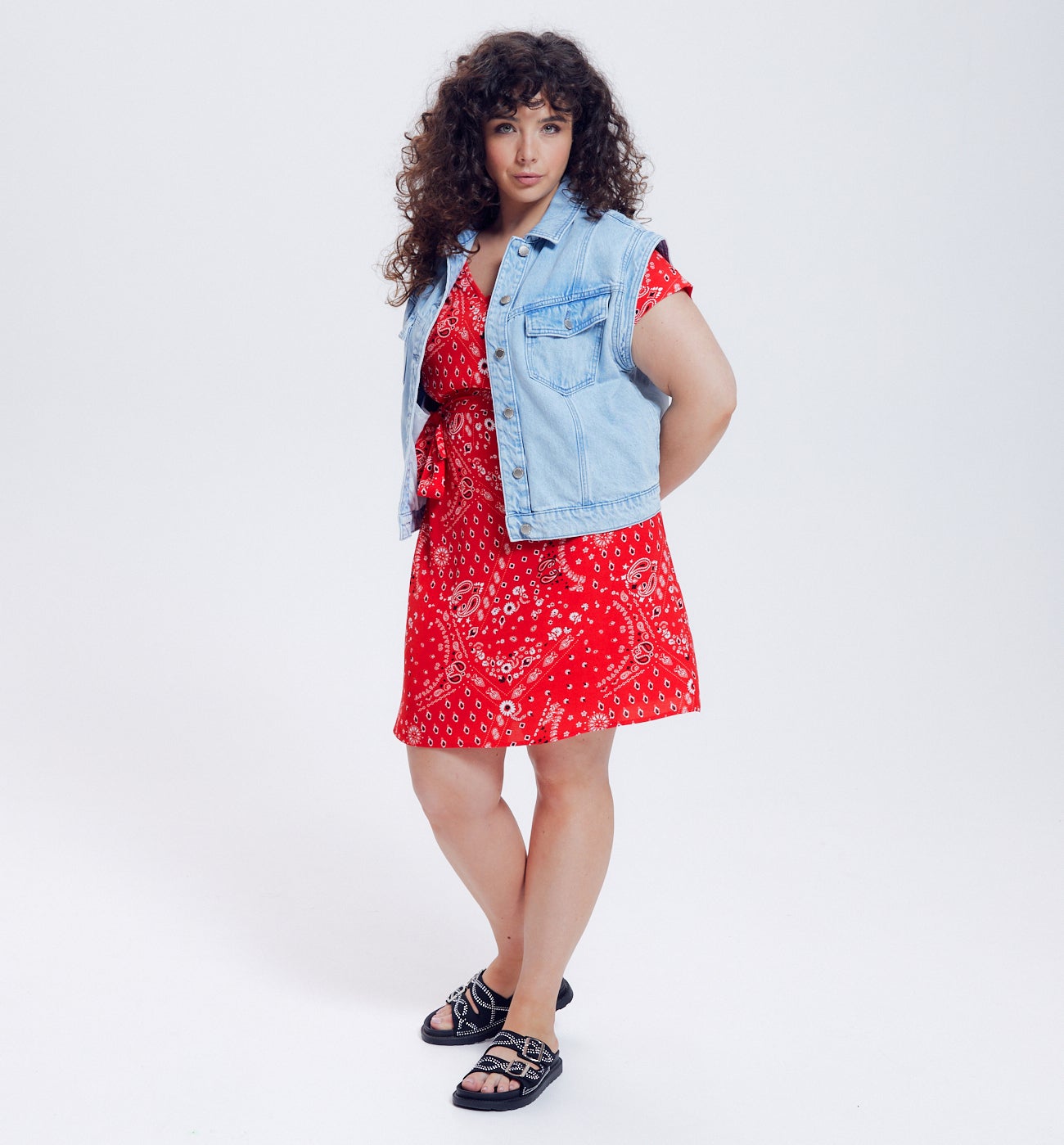Robe courte imprimé bandana - Imprimé rouge