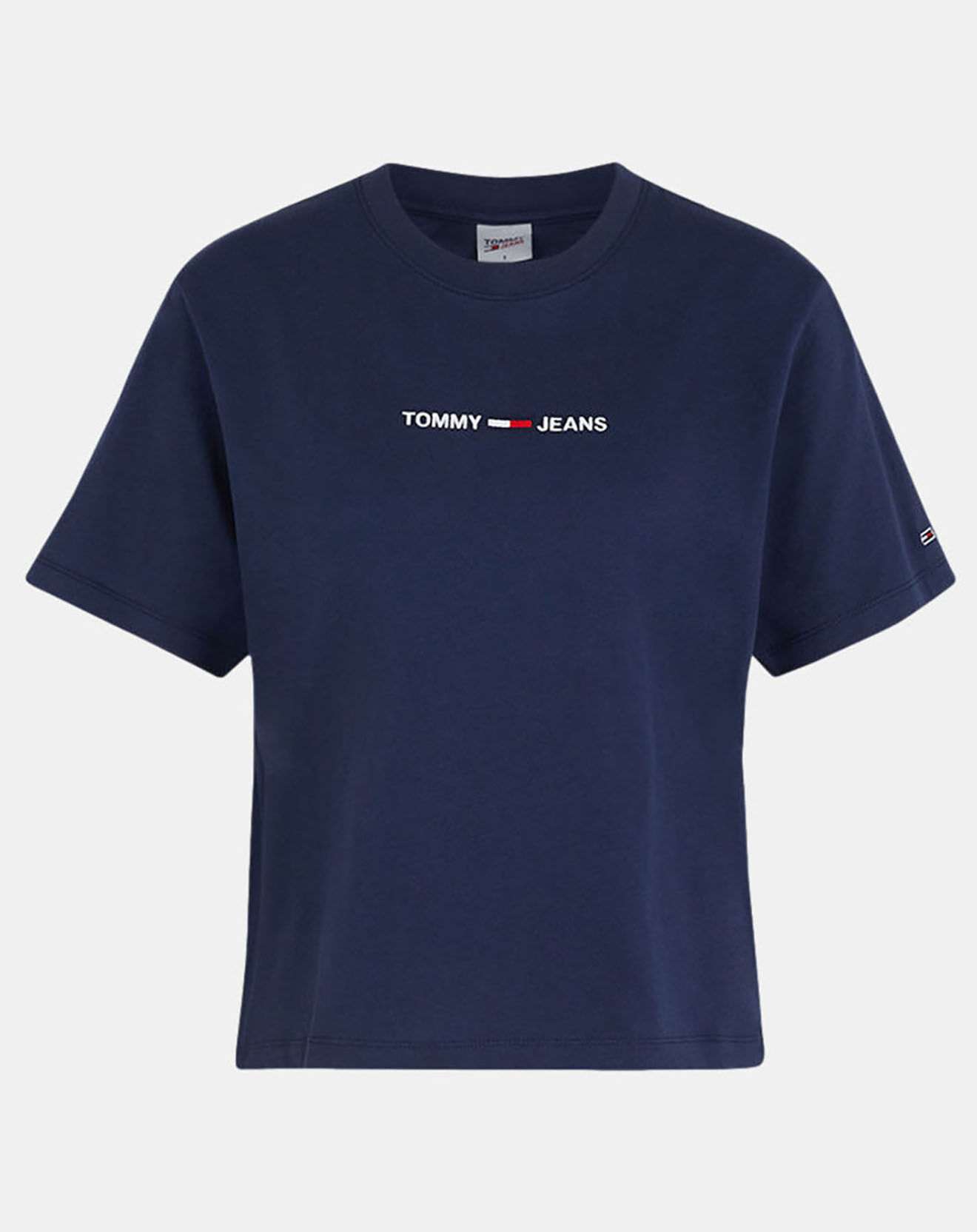Tommy Jeans T-Shirt 100% Coton Bio linear logo bleu marine