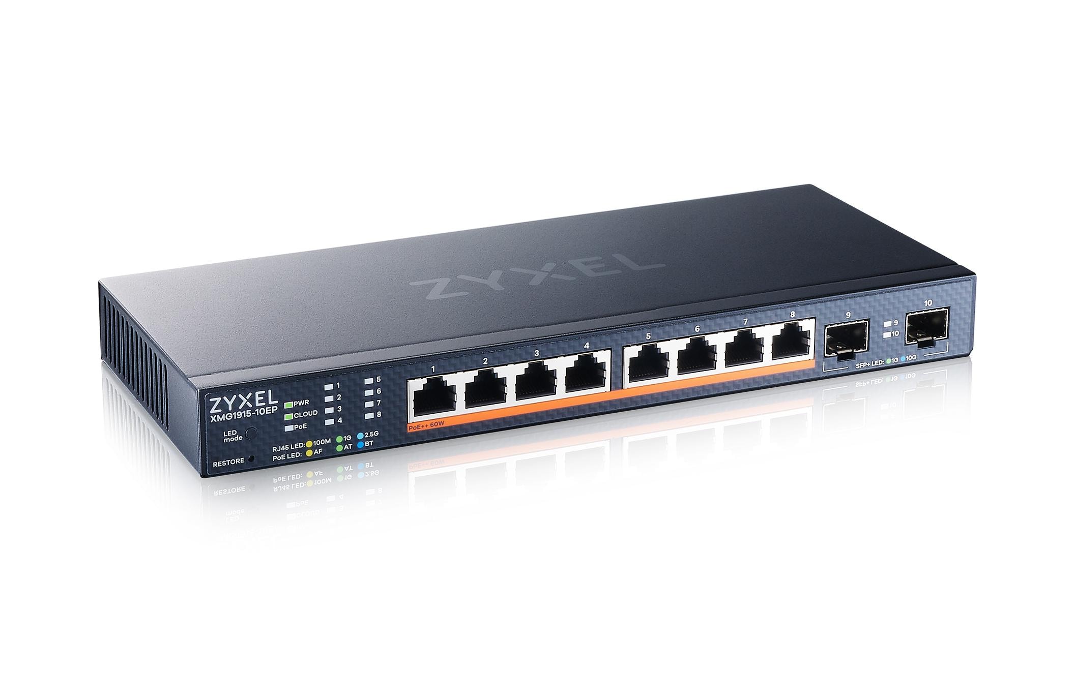 PoE++ Switch XMG1915-10EP 10 Port<br>8-Port 2.5GbE Smart Managed PoE Switch mit 2 SFP+ Uplink