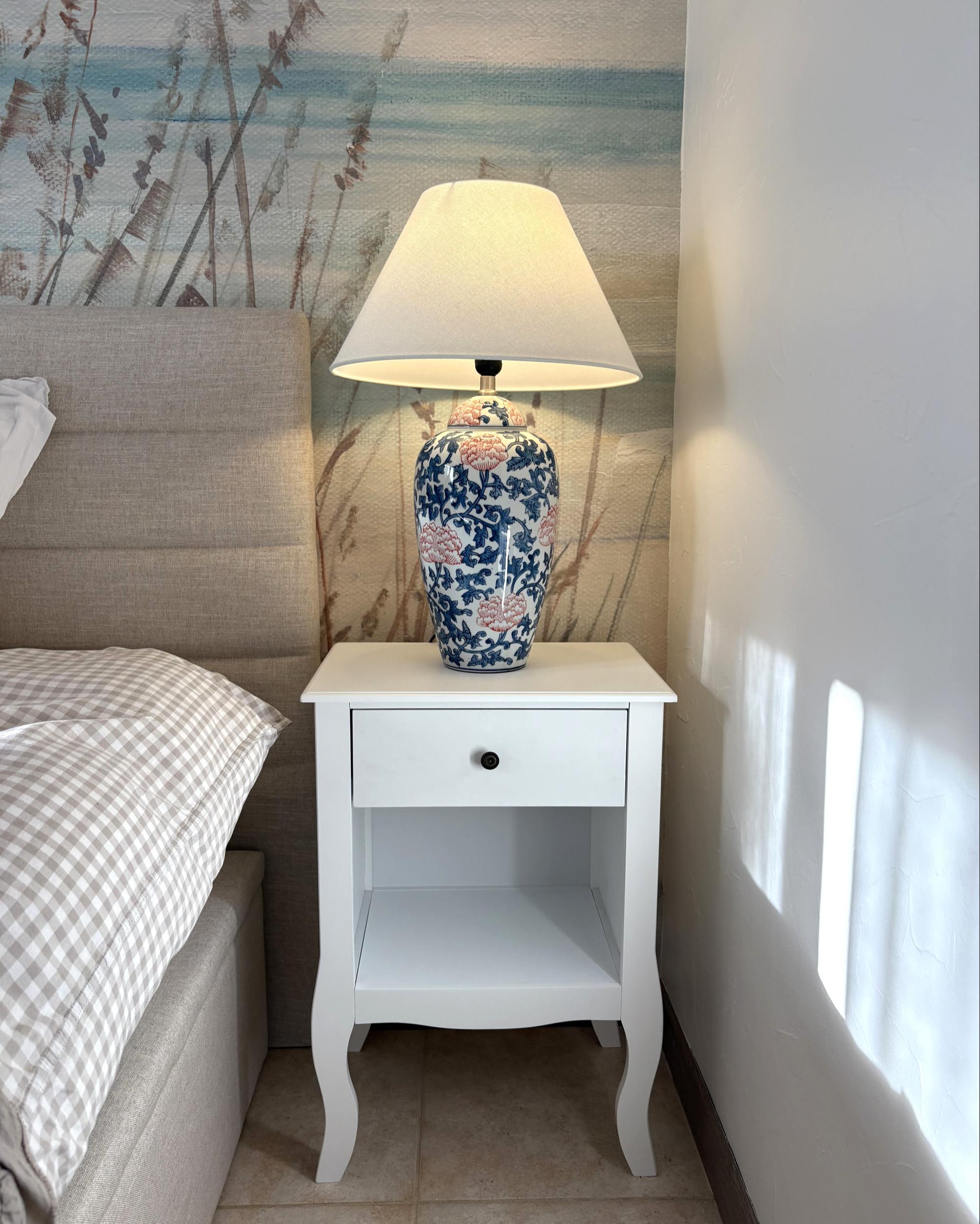 Tafellamp VERUSA Porselein Wit/blauw