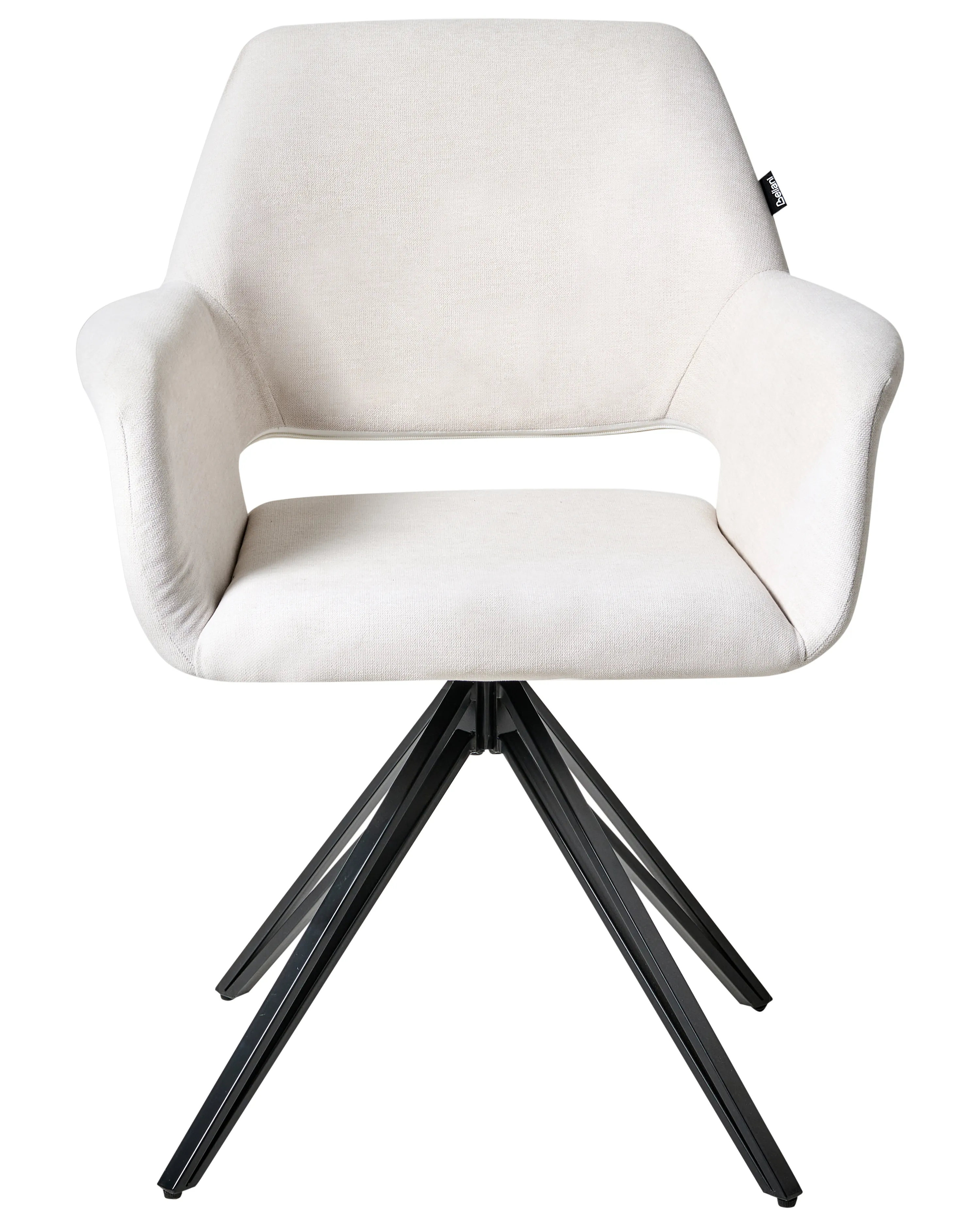 Set van 2 eetkamerstoelen CINEY Stof Gebroken wit