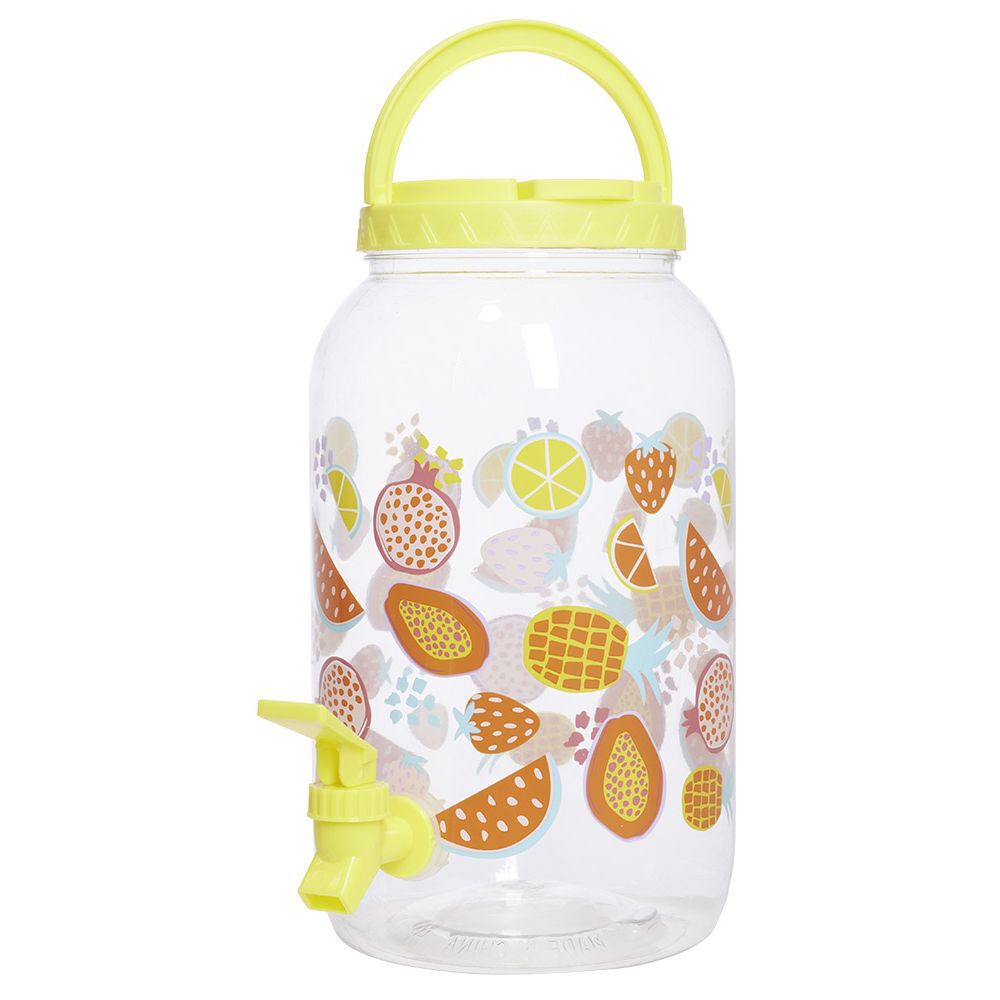 Distributeur de boisson en plastique avec robinet et 4 gobelets