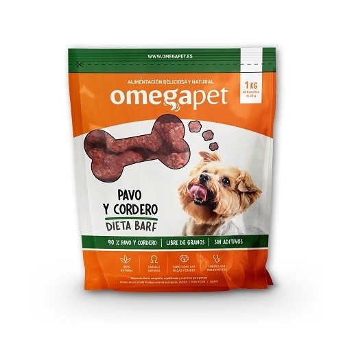Ração BARF (dieta de peru e cordeiro) para cães.