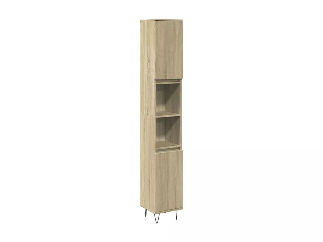 Armoire salle de bain chêne sonoma 30x30x190 cm