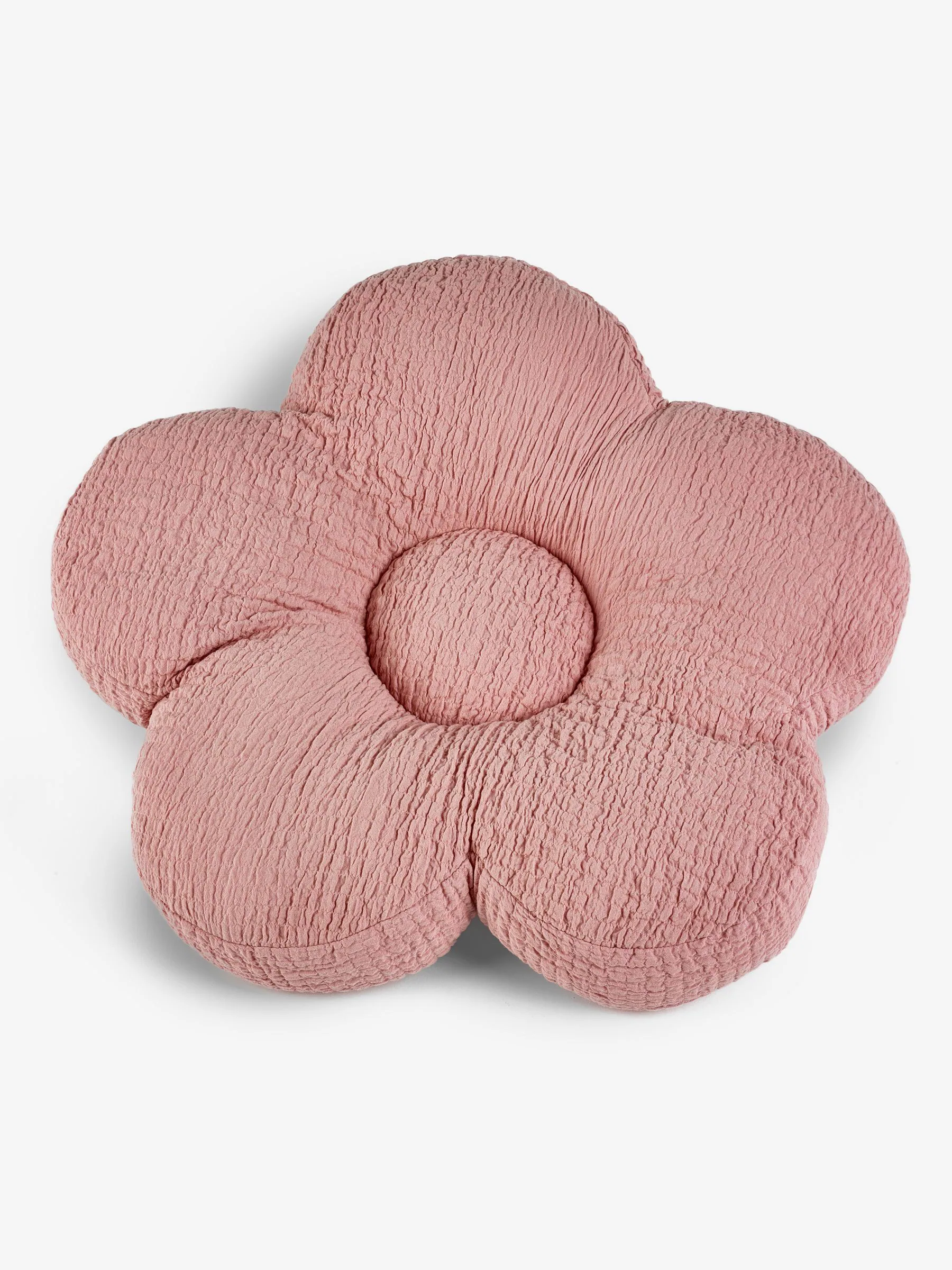 Madeliefvormig kussen met textuur van 100% katoen