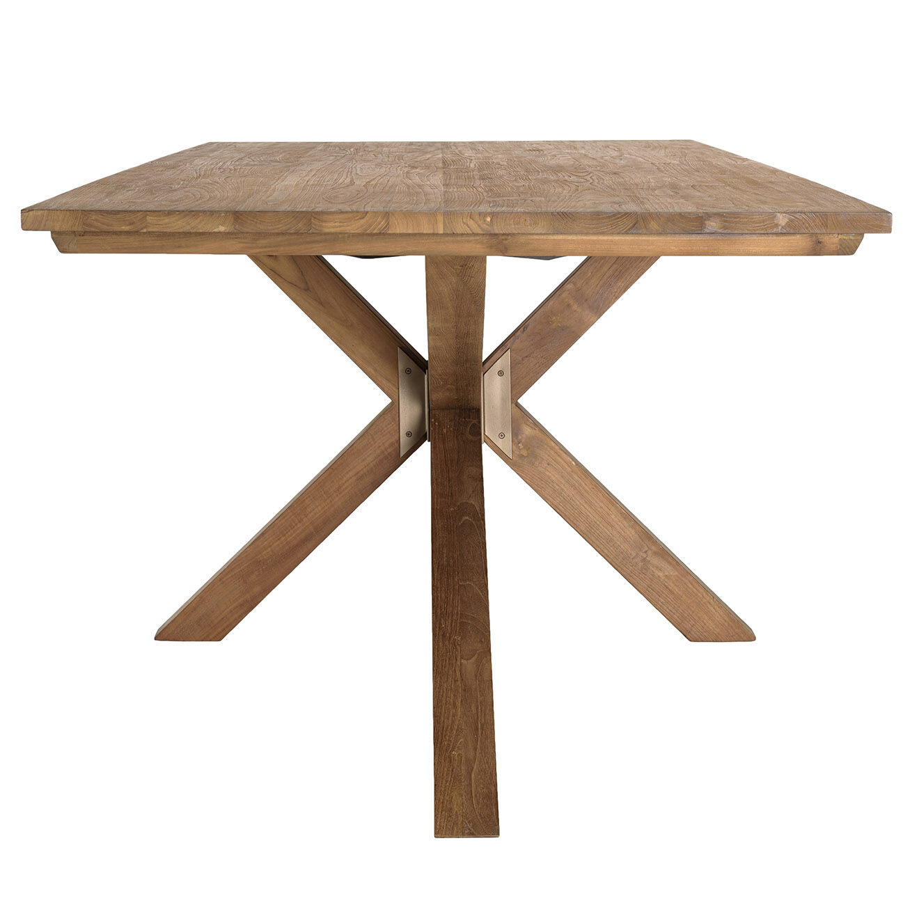 Macabane Table à manger rectangulaire en bois teck recyclé Sixtine bois - 240x100x78 cm