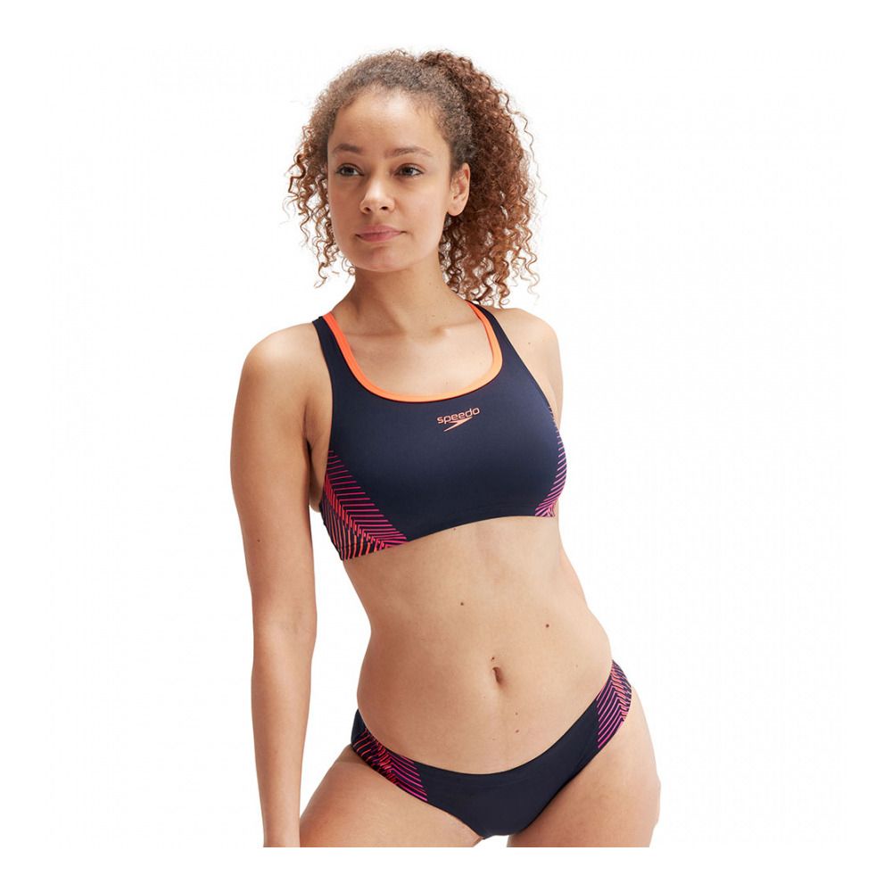 Speedo ECO+ PLACEM 2P NAV/PIN - Maillot de bain 2 pièces Femme navy/pink