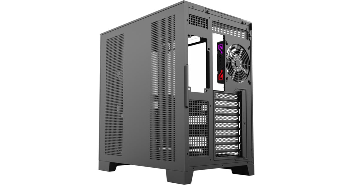 XYZ PC GearTesseract A-RGB midi tower behuizing  (Zwart | 2x USB-A | 1x USB-C | RGB | Tempered Glass)