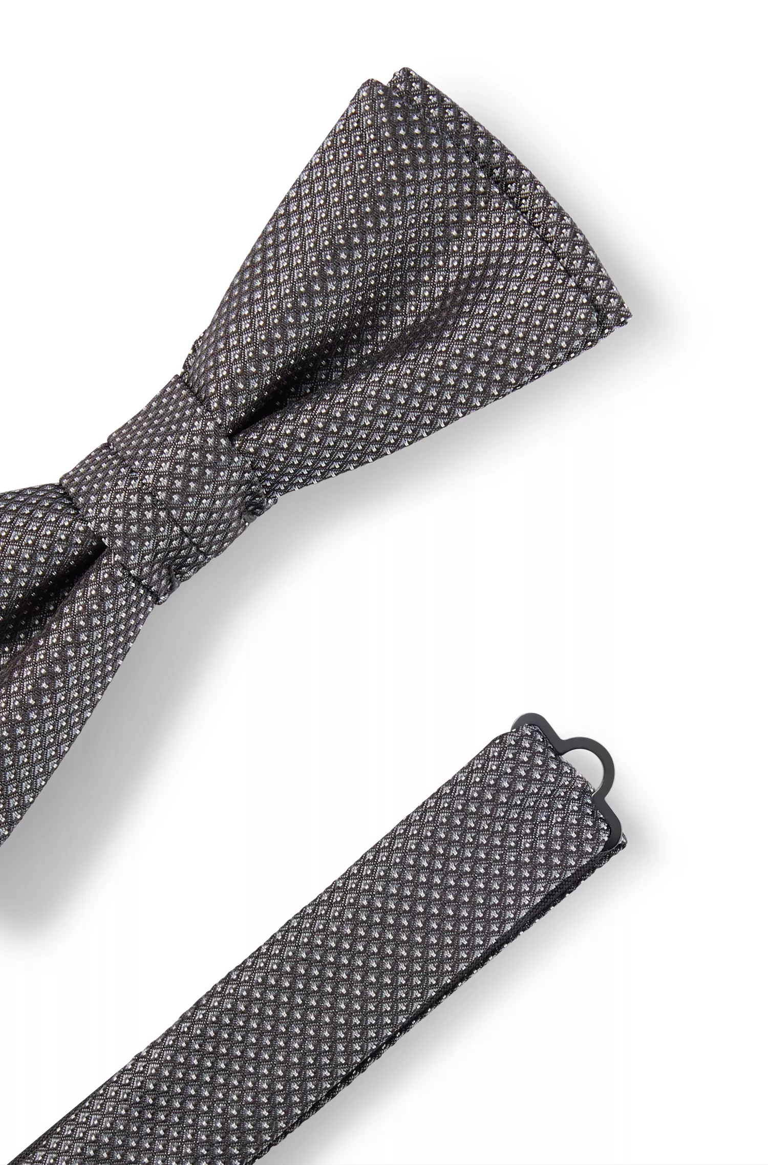 Conjunto de gravata borboleta e lenço de bolso BOSS em seda com estampa preta