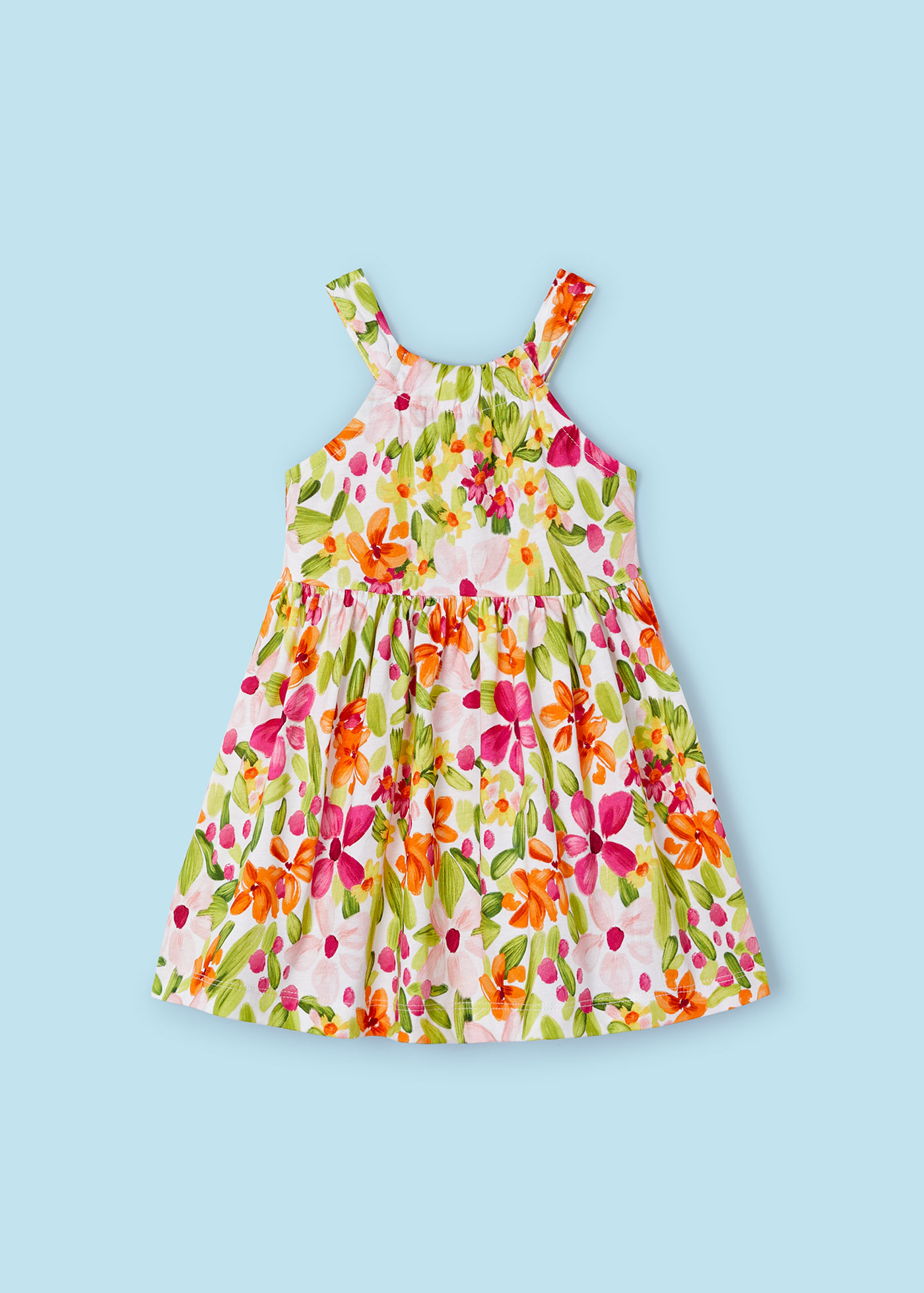 Vestido Better Cotton com estampa de flamingos para meninas