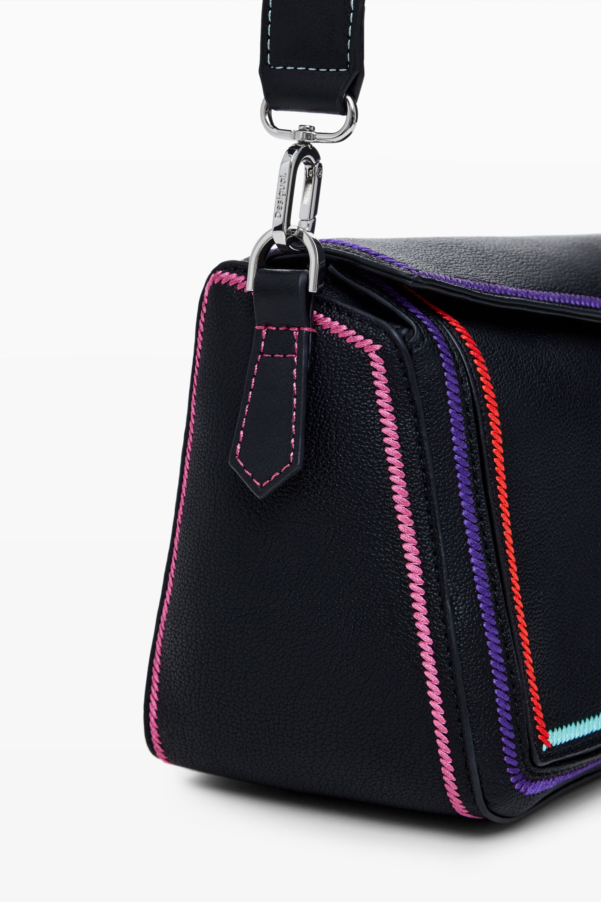 Bolsa de mão com zíper de várias linhas