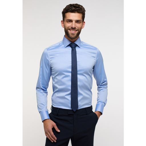 Eterna Luxury Slim Fit Skjorte, Blå, 44