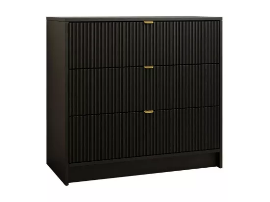 Commode Comfivo Larmire 102, Noir, Avec tiroirs, 75x80x40cm