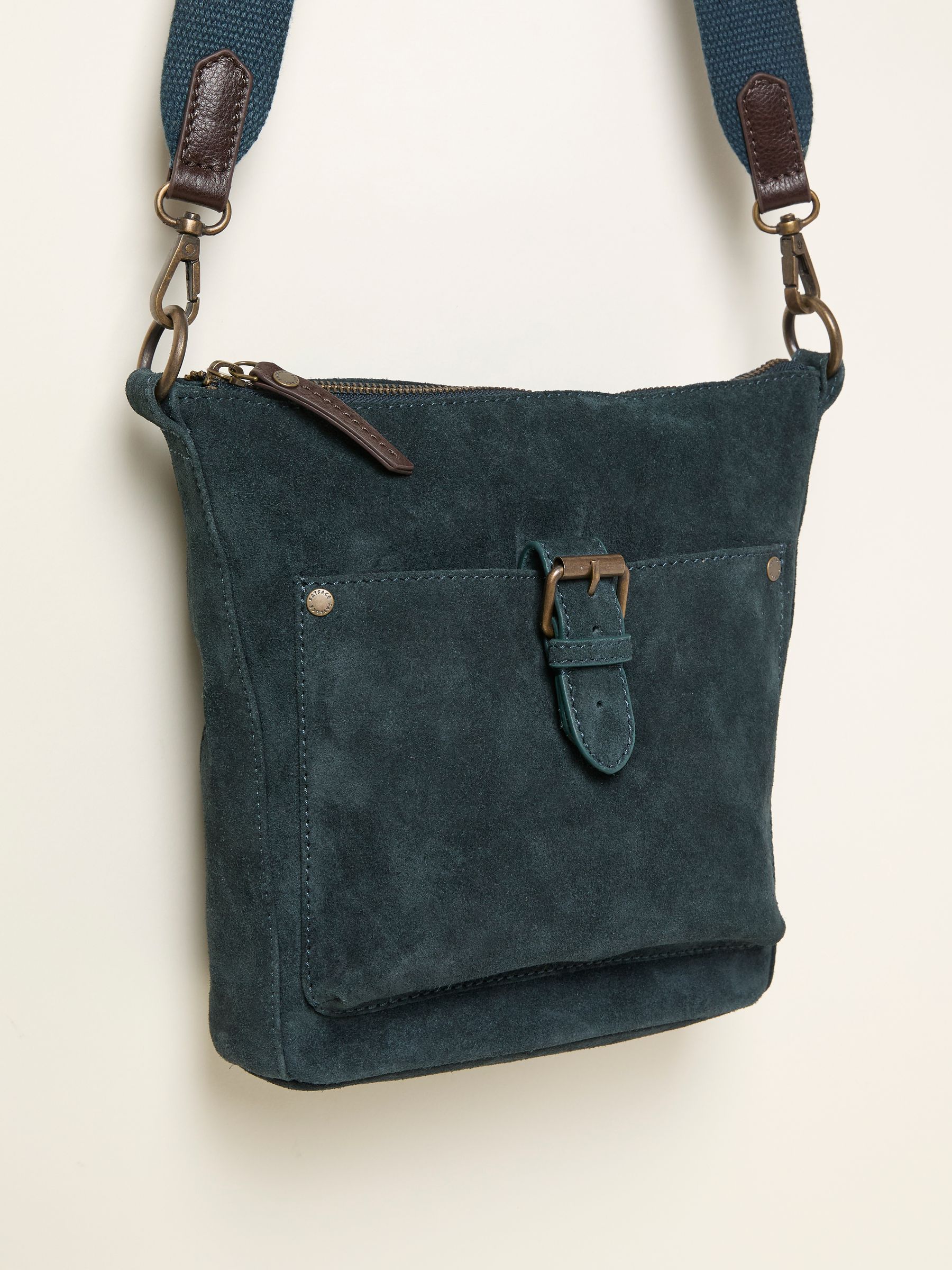 Blauwgroen - FatFace Suede Crossbody Bag