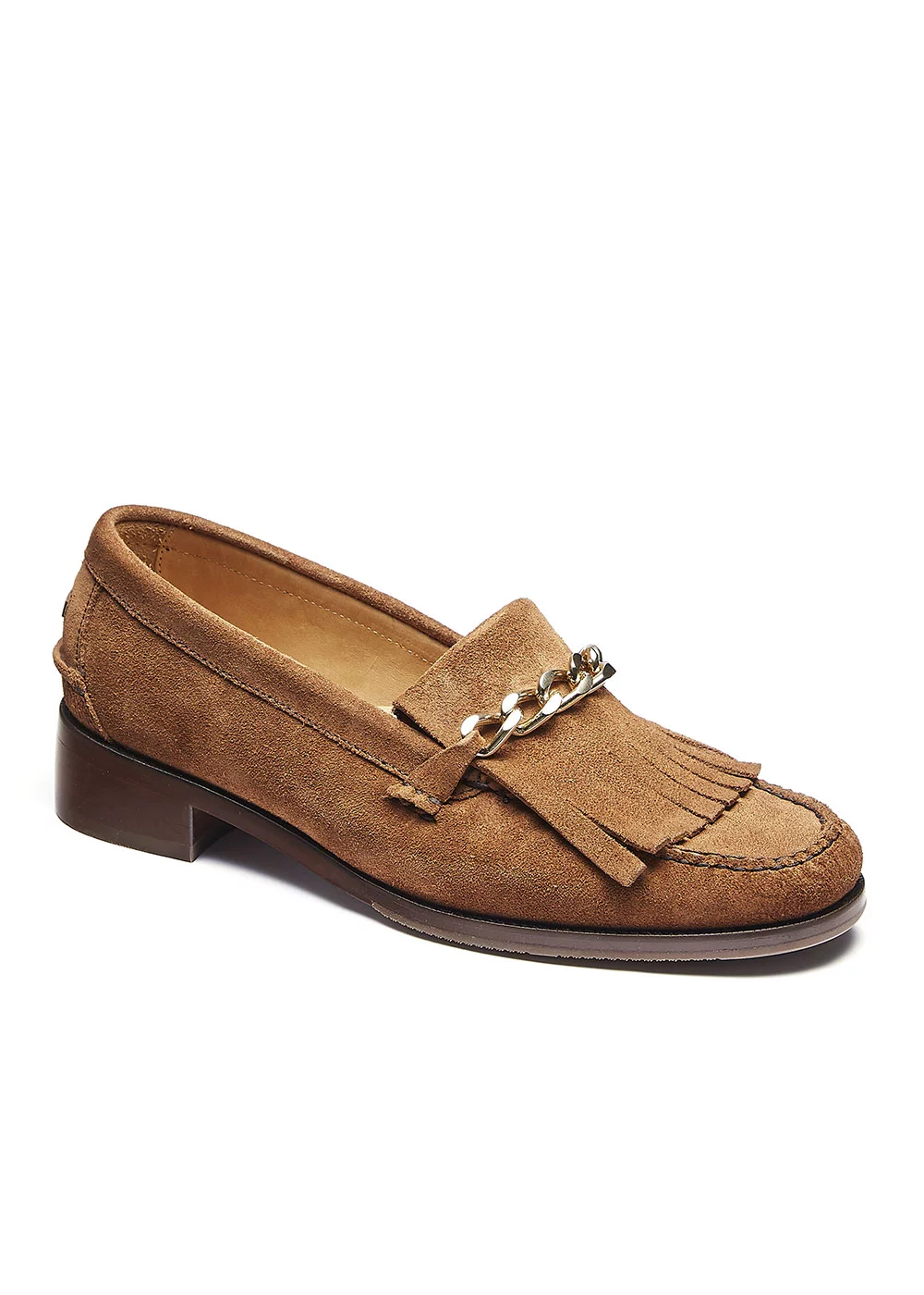 MOCASSIN HEEL KILTIE MOC VELOURS FRENCH ROAST