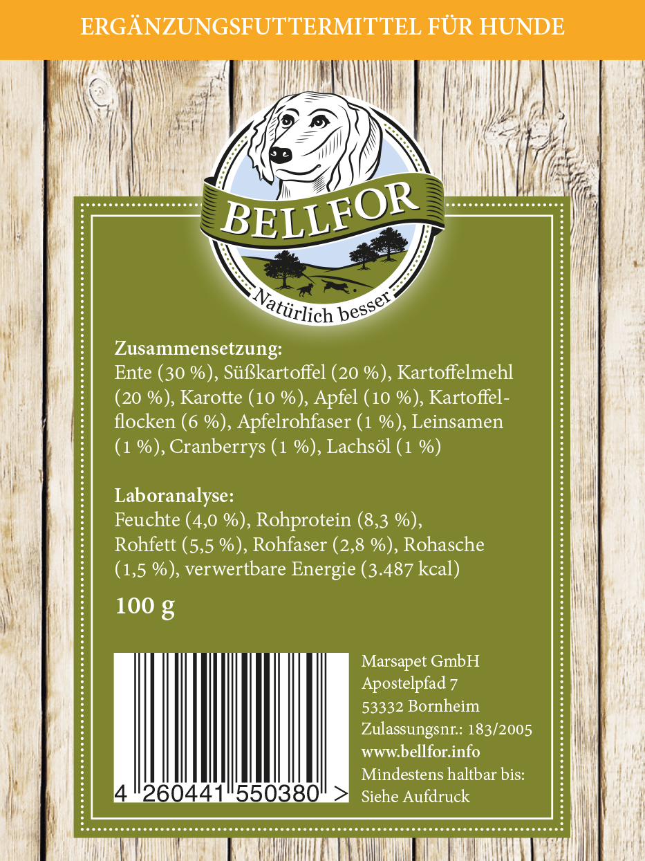 Biscuits pour chiens à la viande de canard fraîche - knabber-schmaus - 100g