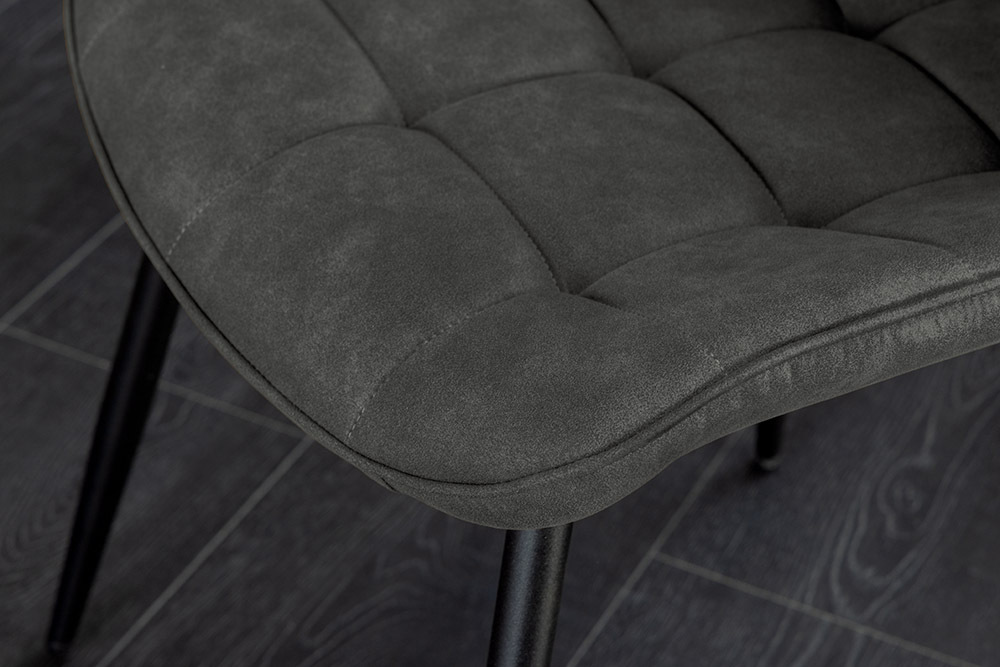 Design Stuhl ROADSTAR grau schwarze Metallbeine
