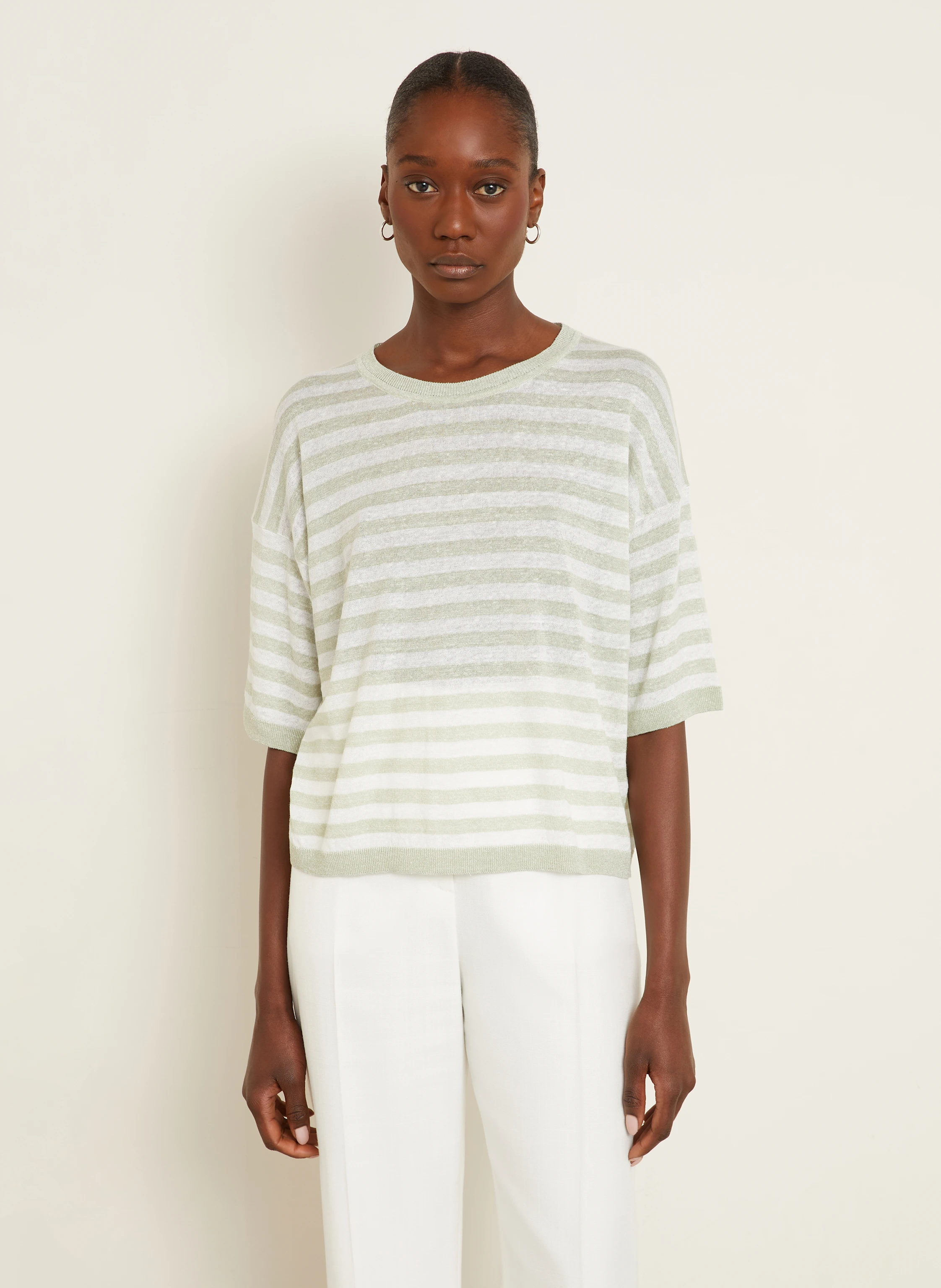 IRIS von ARNIM Strickshirt VENERA mit Leinen