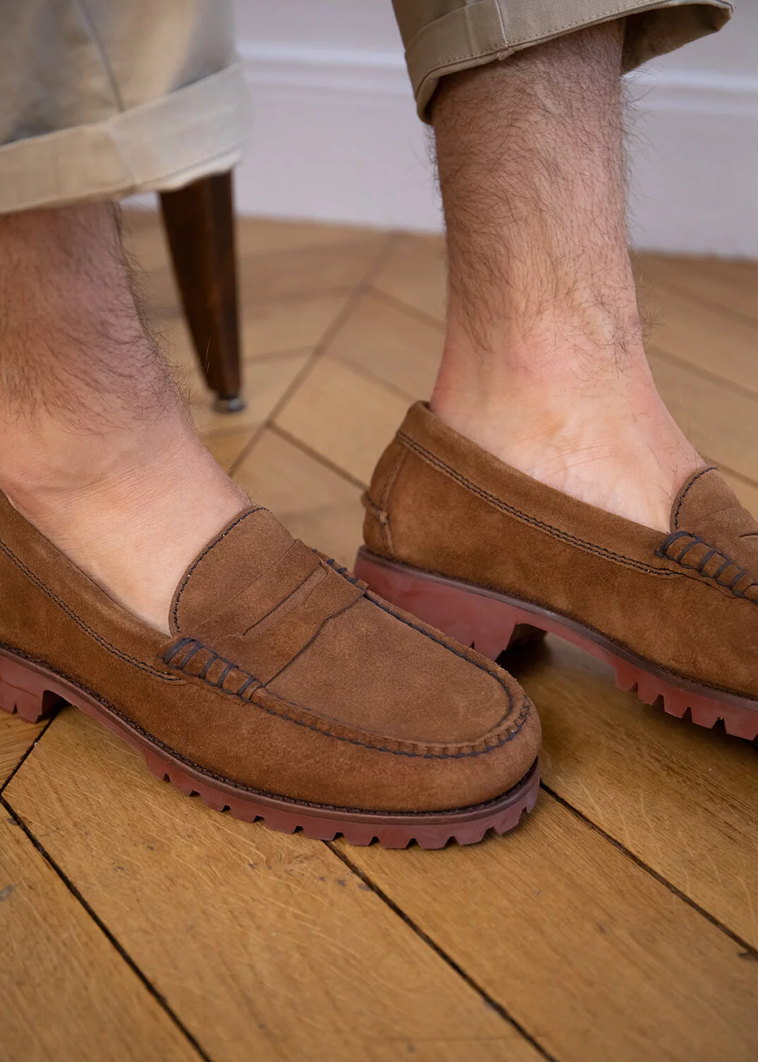 MOCASSIN LUG MOC VELOURS  MARRON