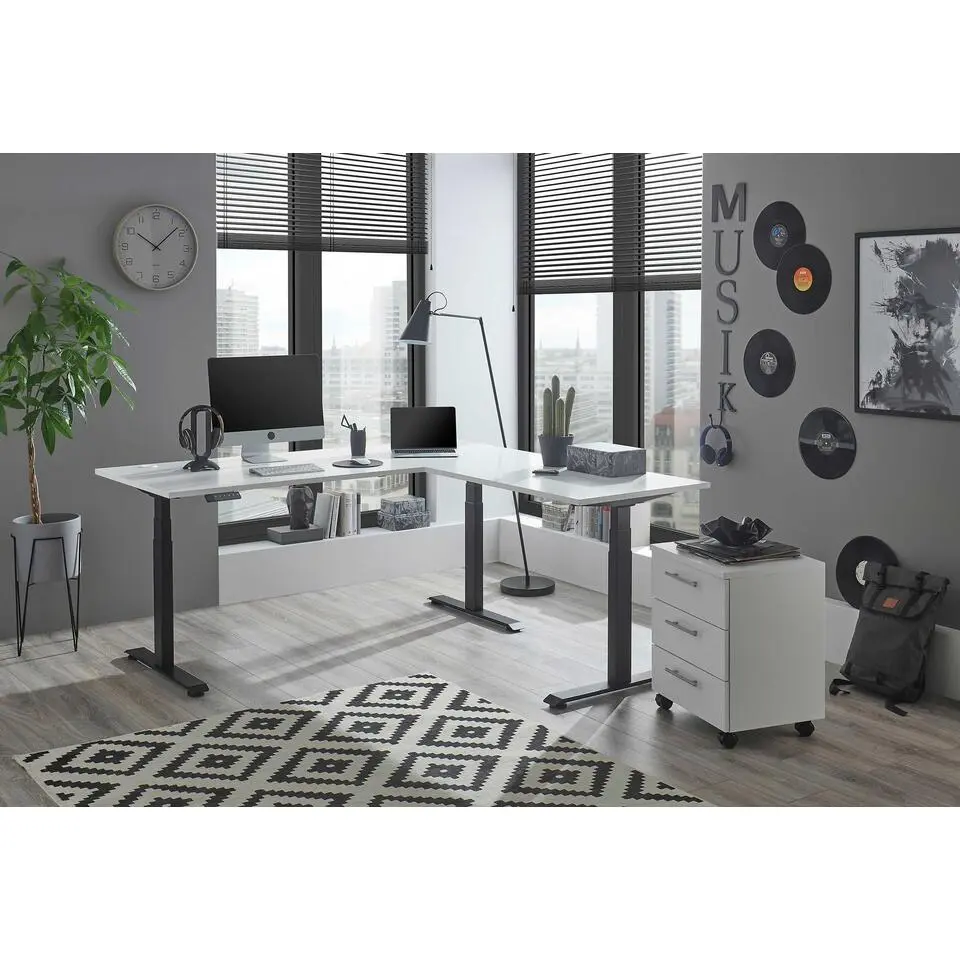 Ladeblok Ben - 3 lades - met wielen - wit