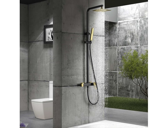 IMEX PRODUCTS - Barre et colonne de douche Colonne de douche imex suecia bdc032/ngold noir mat et or br...