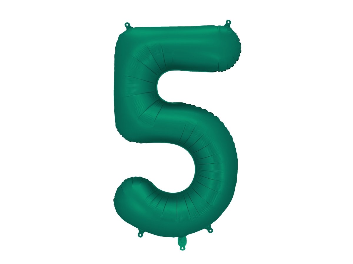 5 Jaar Cijfer Ballon Groen Leeg 86cm