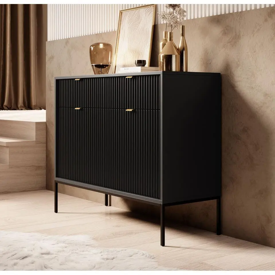 Meubella - Dressoir Navil - Zwart - 104 cm