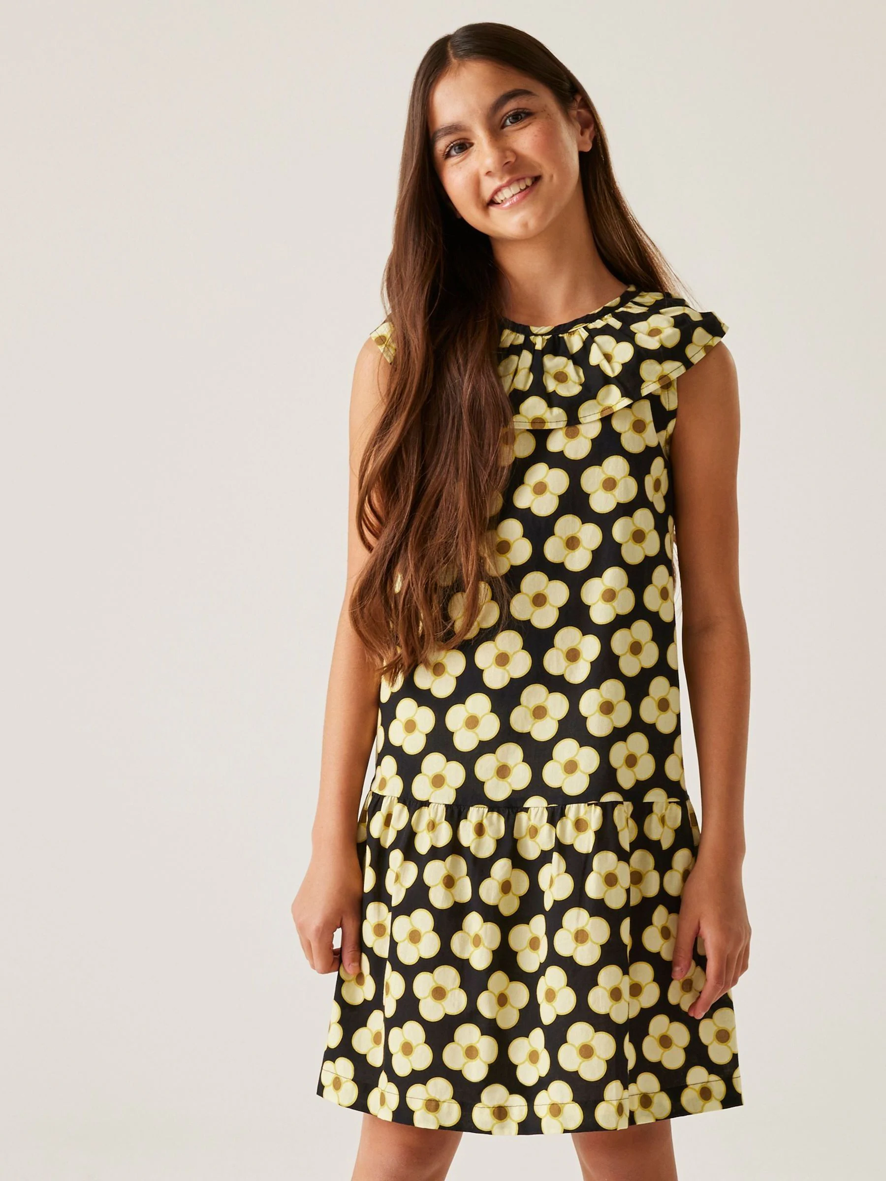 Zwart geel - Regatta Girls 100% Cotton Orla Kiely Playsuit