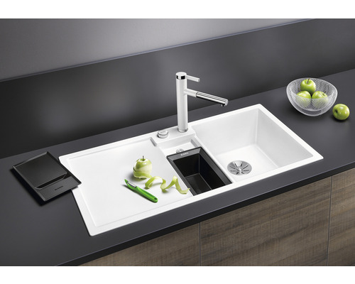 Blanco COLLECTIS 6 S spoelbak, 1000 x 510 mm, tartufo, 523351, kom rechts, met afdruiprek en bijkom