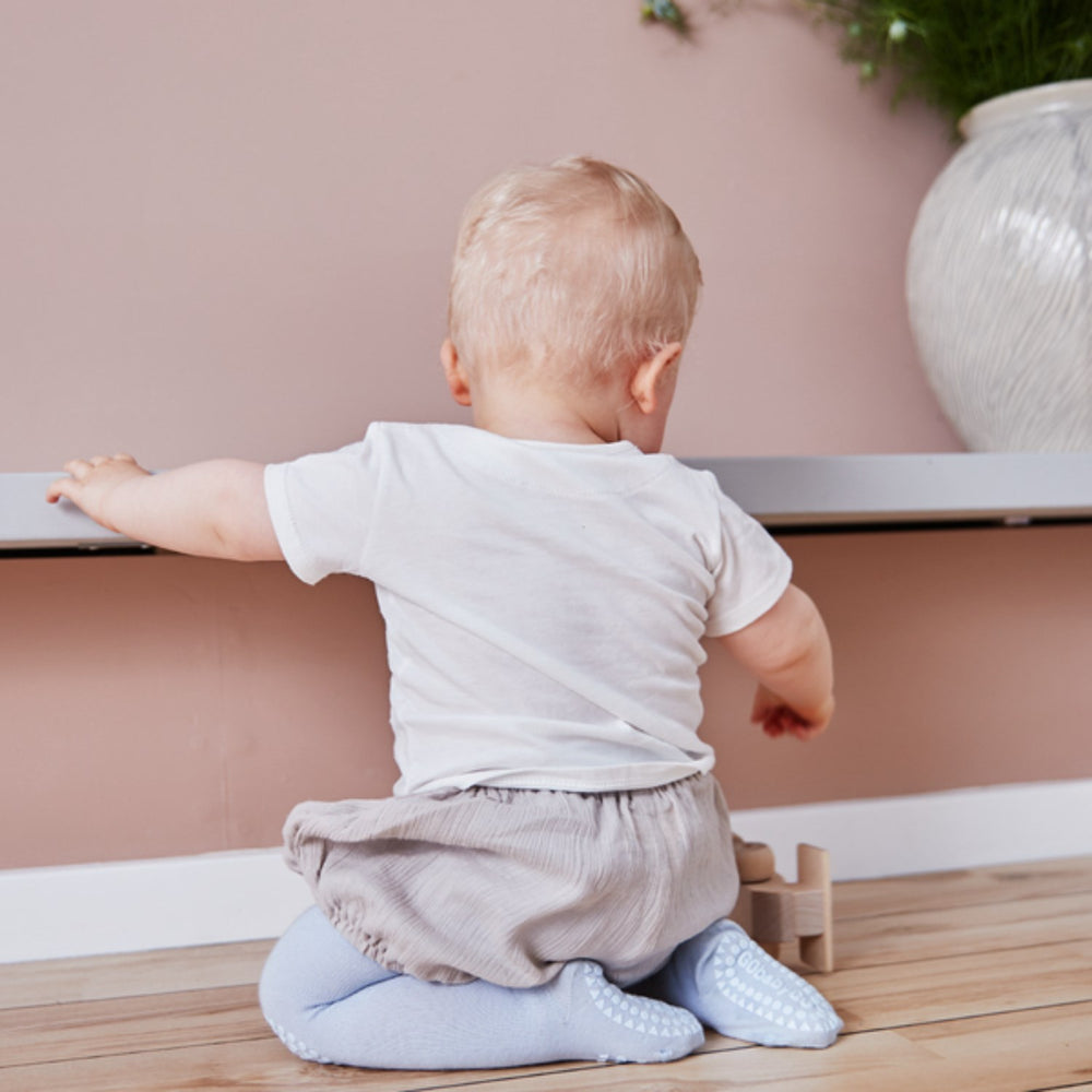 Køb Gobabygo Sky Blue Crawling Strømpebukser Organic Bomuld