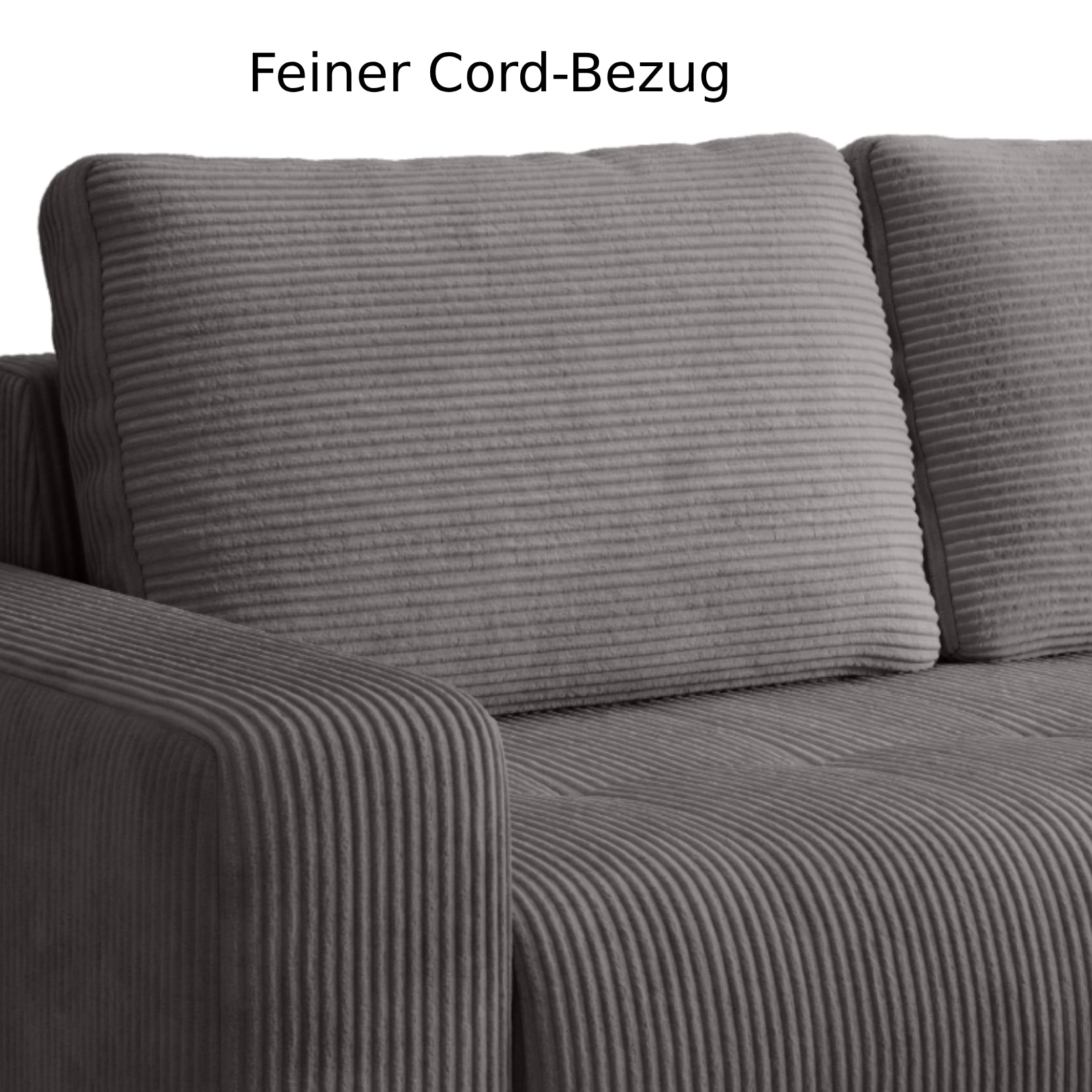 Wohnlandschaft Ecksofa RIMINI Cord Grau