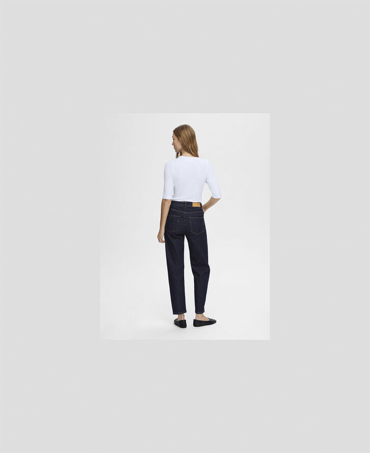Selected Femme SLFDIANNA 2/4 O-NECK TOP Hvid