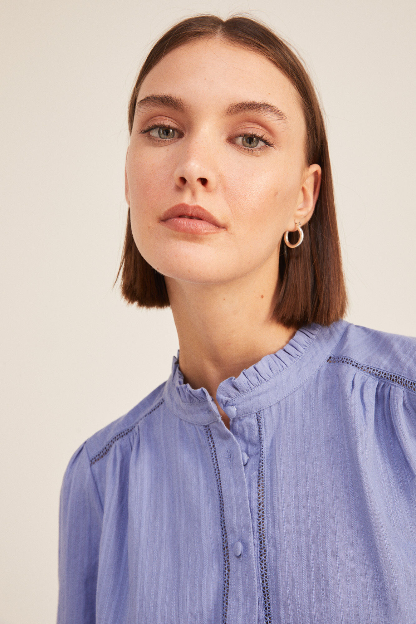 Blusa Dobby - azul índigo