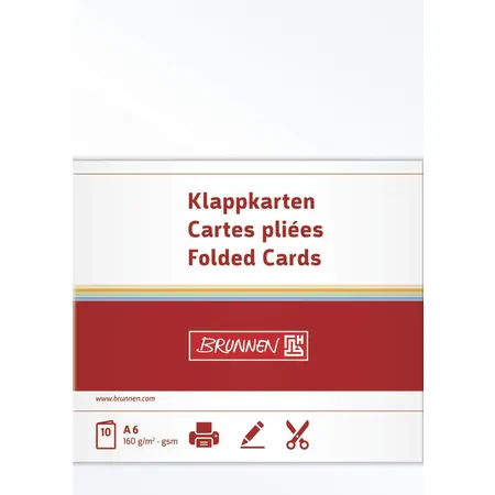 BRUNNEN Klappkarte, perlweiß, 160g/m², A6, 10 Karten