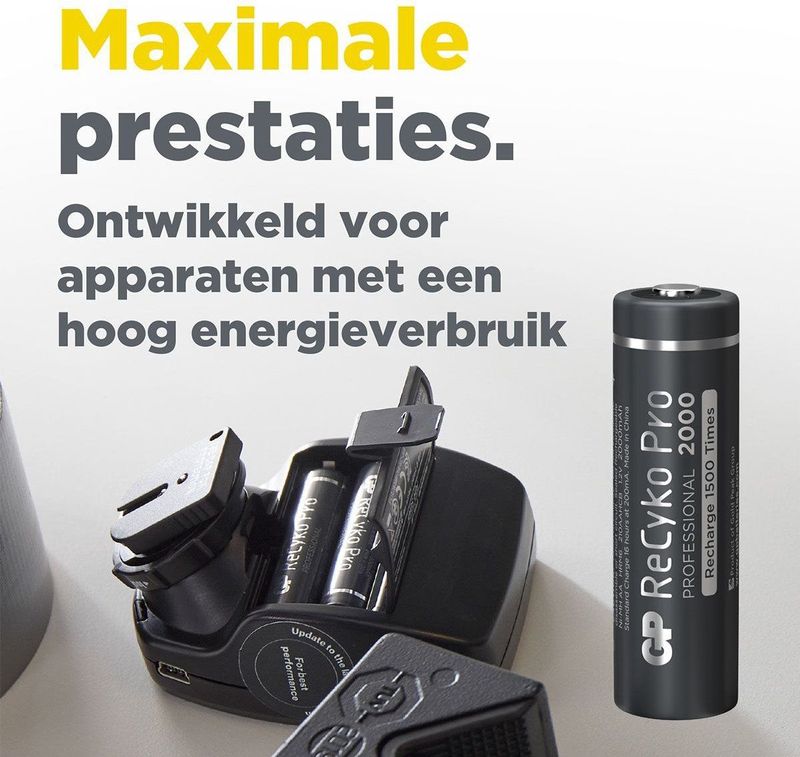 GP 2000 ReCyko Pro Oplaadbare AA / HR06 Ni-Mh Batterij (4 Stuks)