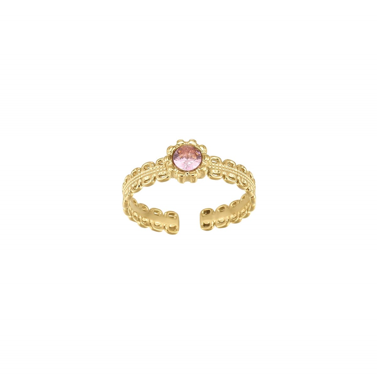 Bague Comete zircon rose