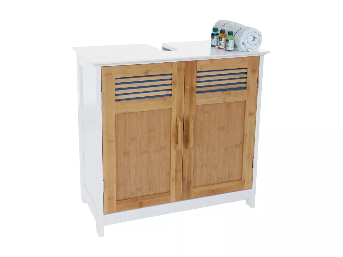Meuble sous-lavabo MCW-A85, bambou