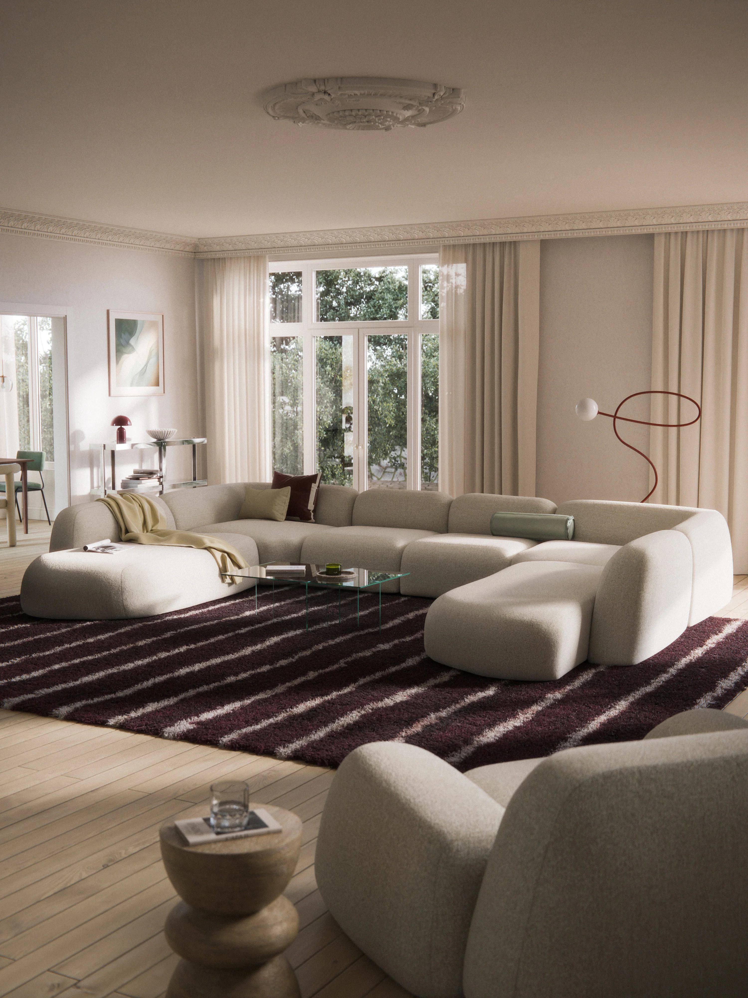 Modulaire bouclé XL bank Wolke
