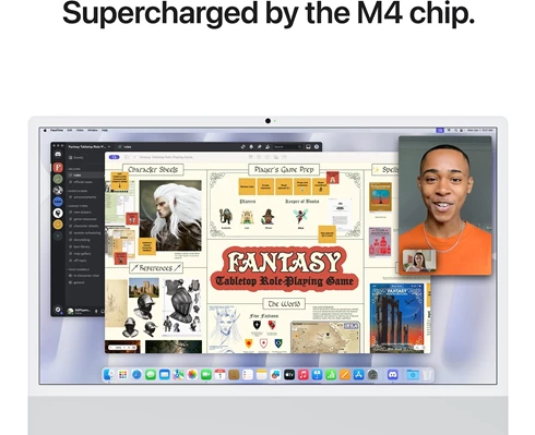 Apple 24-inch iMac with Retina 45K display, Nano-texture glass Apple M4 chip with 10core CPU and 10core GPU, 256GB SSD, 16GB - Silver