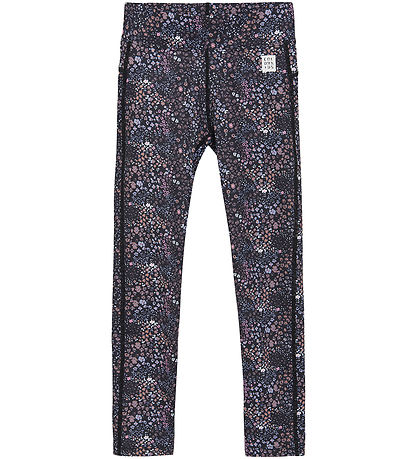 Color Kids Leggings - Phantom m. Blumen
