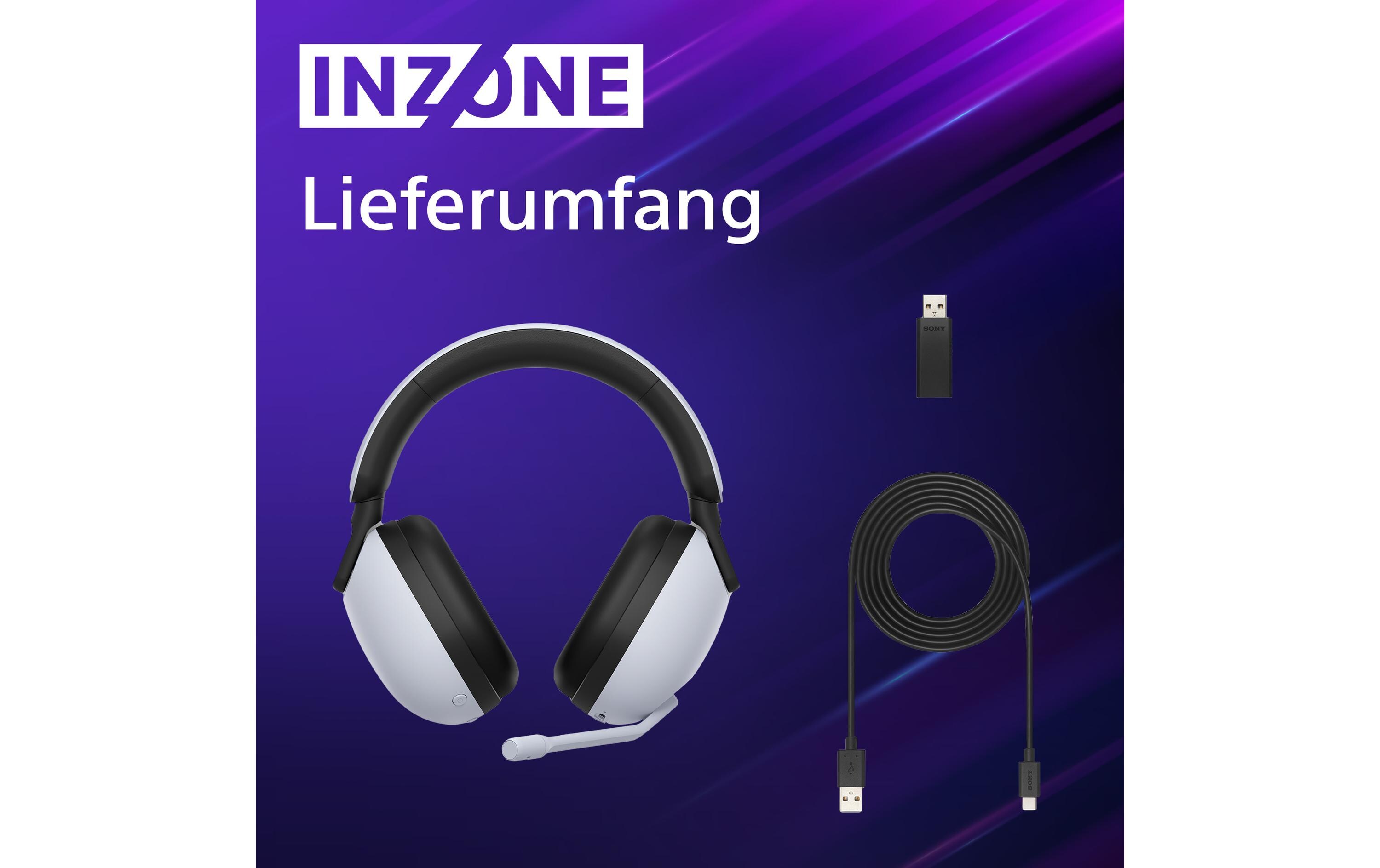 Headset INZONE H9 Weiss<br>Kabelloses Gaming-Headset mit Noise-Cancelling für die PS5 und den PC