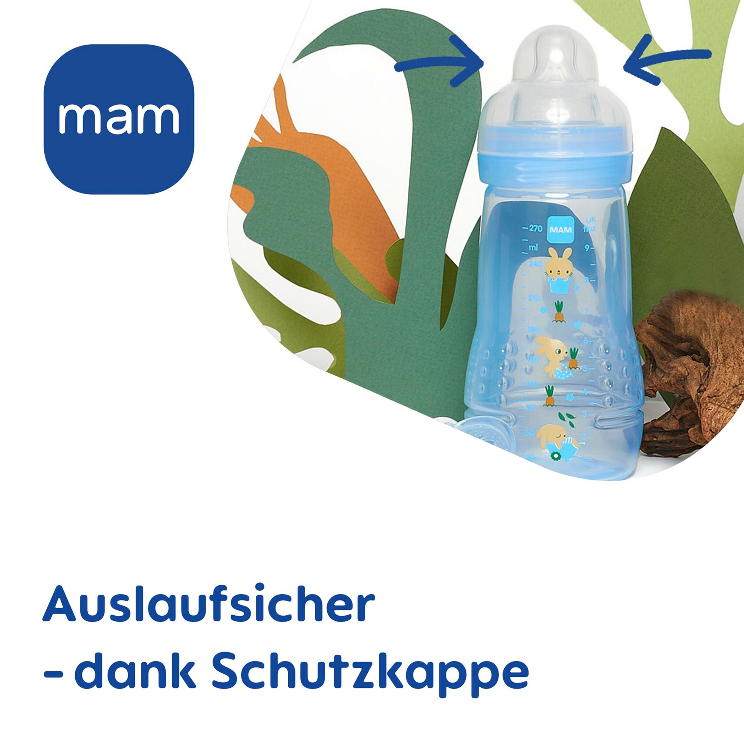 MAM 5-tlg. Easy Active Flaschen Set mit Korb beige