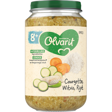 Olvarit 8+ Maanden Courgette Witvis Rijst 200g