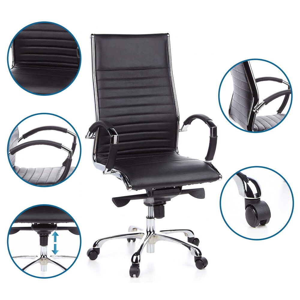 Profi Chefsessel PARMA 20 Leder mit Armlehnen hjh OFFICE