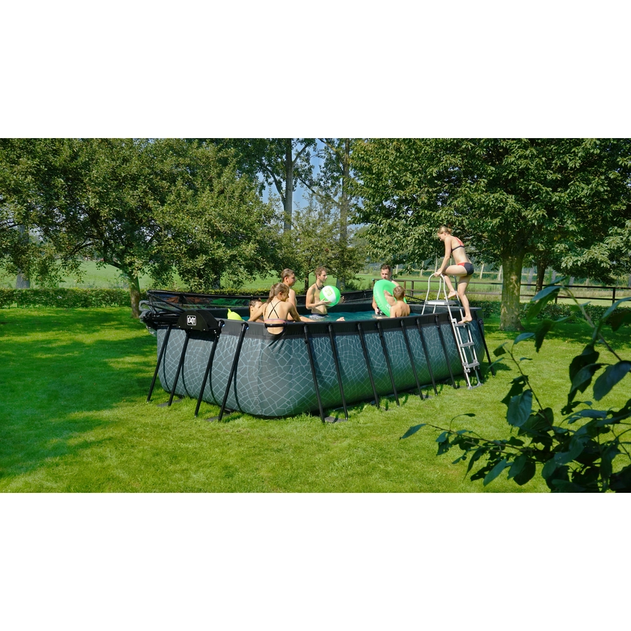 EXIT Stone Pool 540x250x122cm mit Sandfilterpumpe, grau