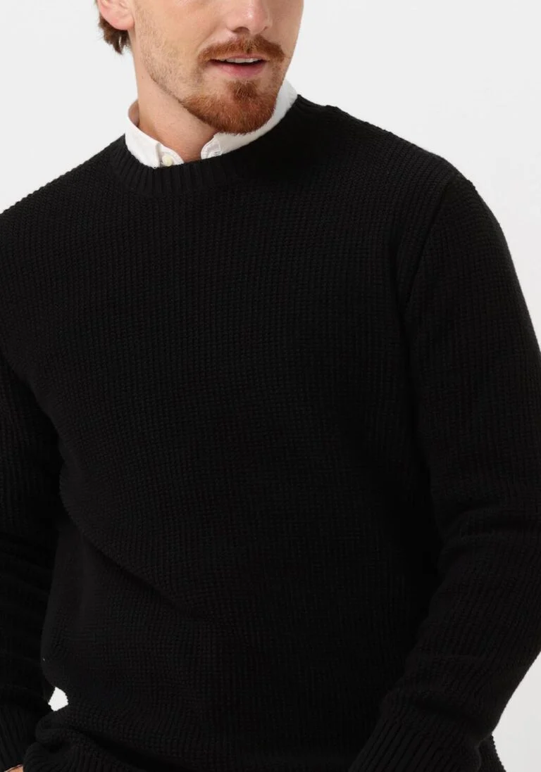 PUREWHITE zwarte purewhite trui structured crewneck knit