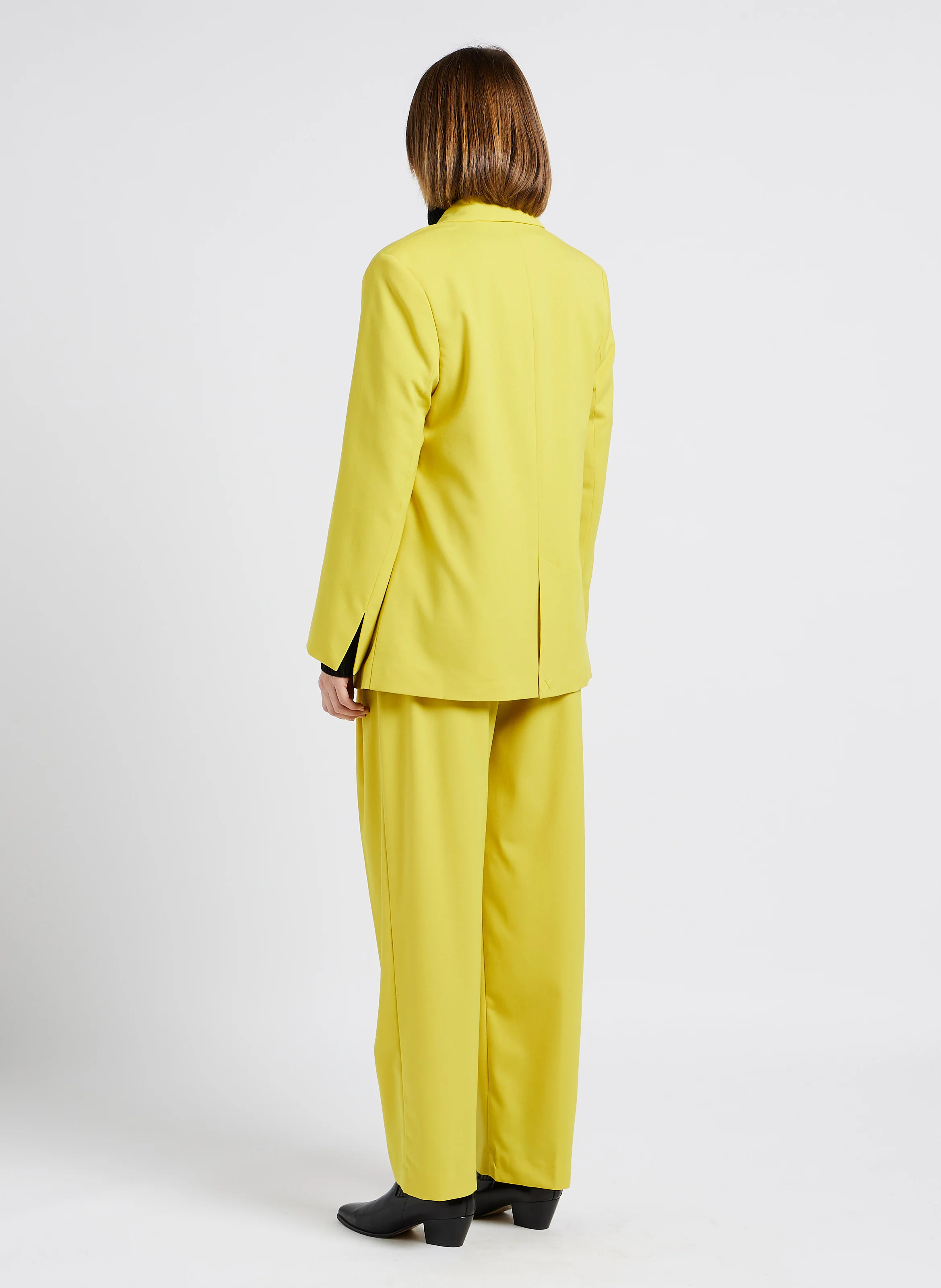 LUZY - Pantalon large à pince | Jaune