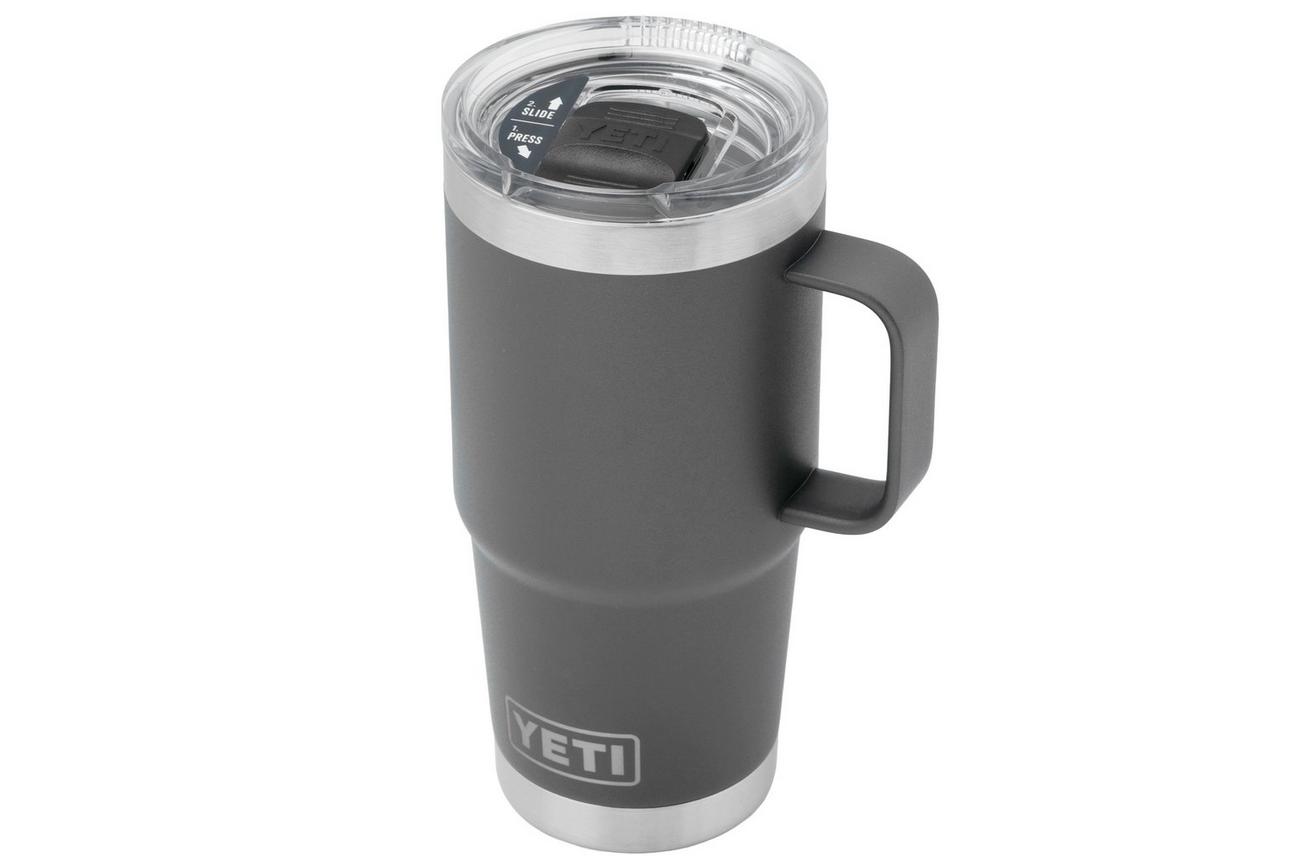 Yeti Rambler Travel Mug 20oz Stronghold Lid, Charcoal Grey, thermos reismok met deksel, 591 ml